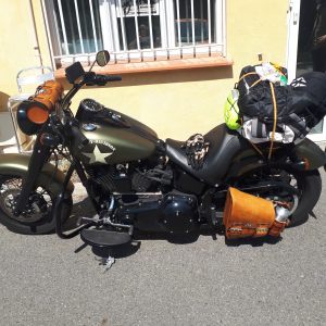 Sacoche Myleatherbikes sur Softail Slim (4)